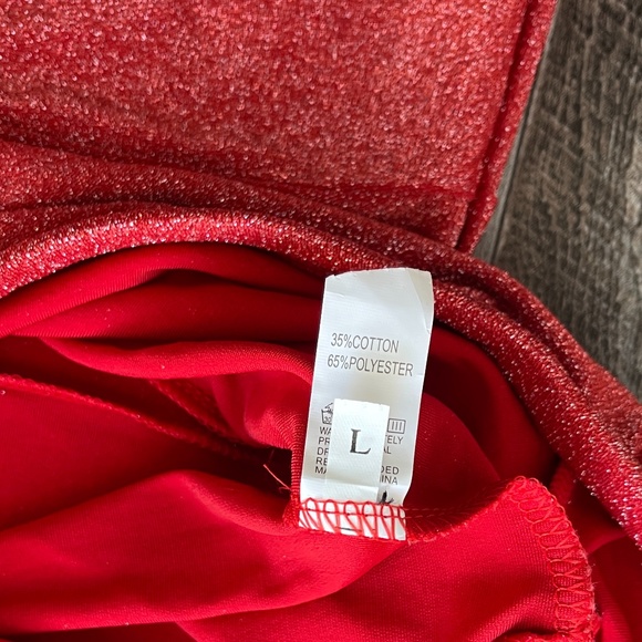 Women's Glitter Midi Dress - Red - Picture 3 of 5